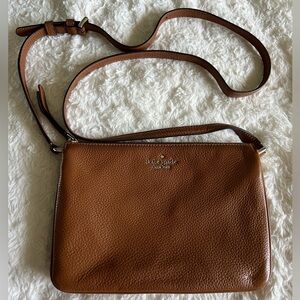 Kate Spade New York Chestnut Brown Triple Gusset Crossbody Purse